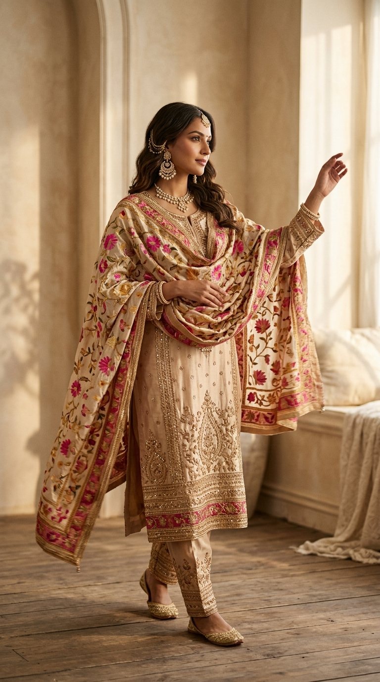 WOMERA Punjabi designer suit editorial campaign